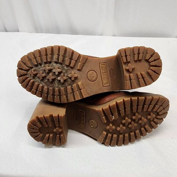 Timberland Women's 6 Averly Brown Leather Chelsea Boots Heeled - Picture 8 of 8